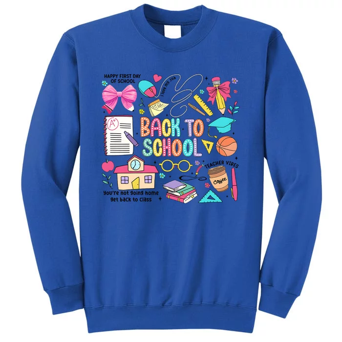 Retro Back To School Teacher Pencil Tall Sweatshirt