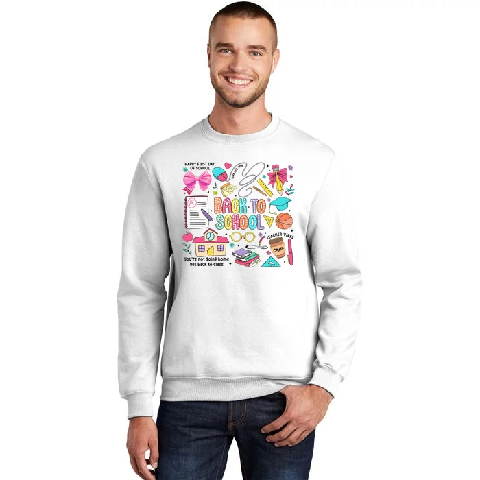 Retro Back To School Teacher Pencil Sweatshirt