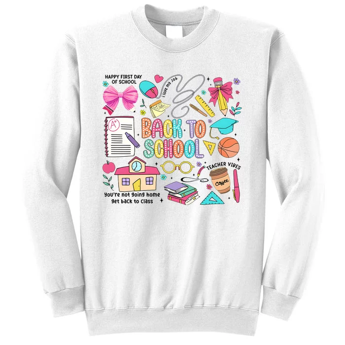 Retro Back To School Teacher Pencil Sweatshirt