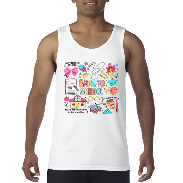 Retro Back To School Teacher Pencil Tank Top