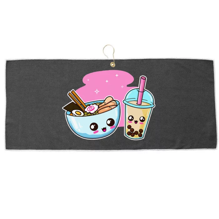 Ra Bubble Tea  Boba Noodles Japanese Anime Large Microfiber Waffle Golf Towel