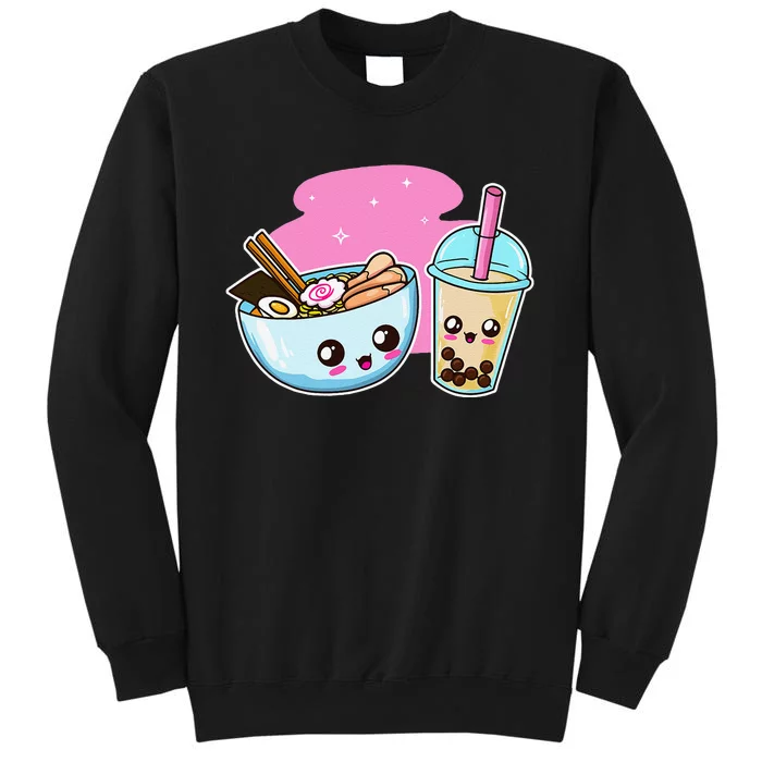 Ra Bubble Tea  Boba Noodles Japanese Anime Tall Sweatshirt