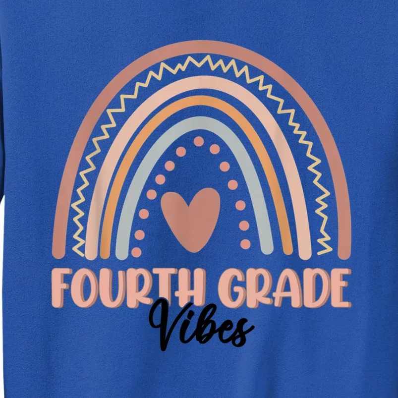 Retro Back To School Teacher Fourth Grade Vibes Rainbow Gift Tall Sweatshirt