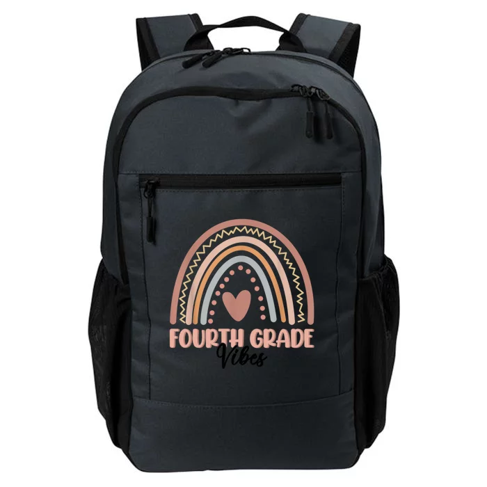 Retro Back To School Teacher Fourth Grade Vibes Rainbow Gift Daily Commute Backpack