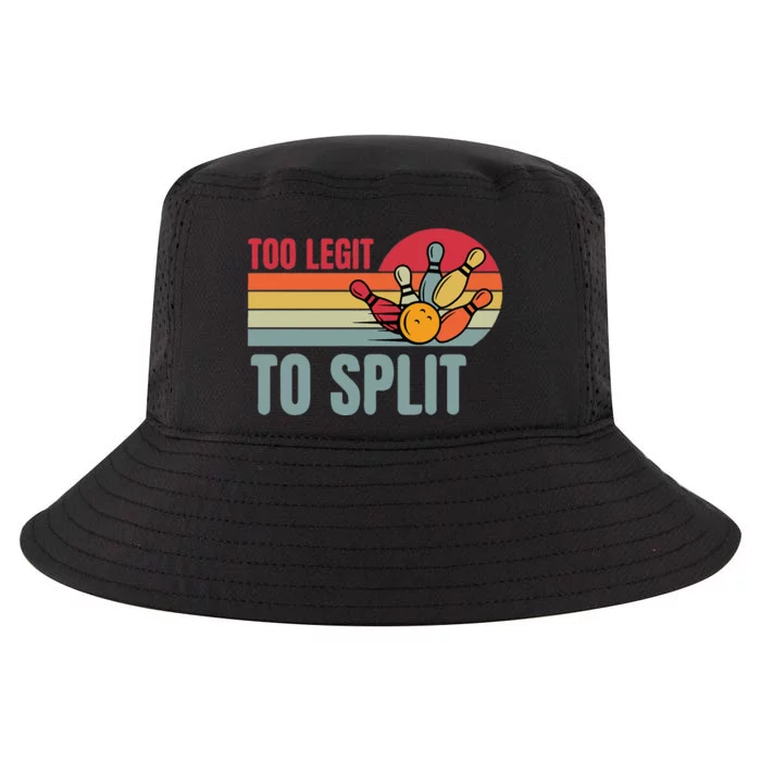 Retro Bowling Too Legit To Split Funny Bowler Cool Comfort Performance Bucket Hat