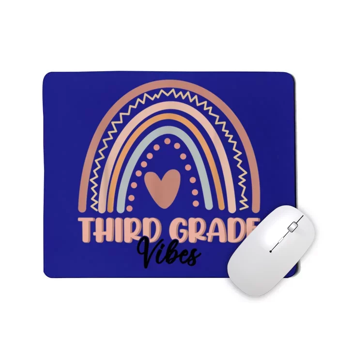 Retro Back To School Teacher Third Grade Vibes Rainbow Gift Mousepad