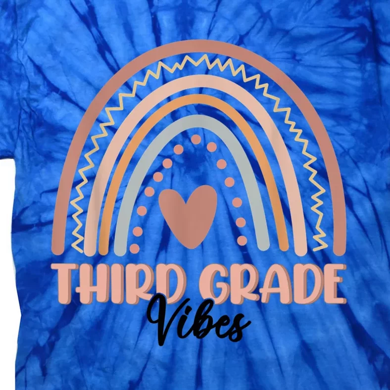 Retro Back To School Teacher Third Grade Vibes Rainbow Gift Tie-Dye T-Shirt