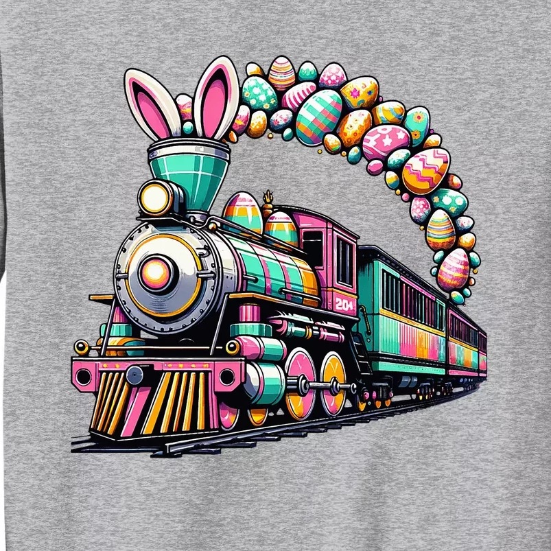 Railroad Bunny Train Easter Egg Easter Tall Sweatshirt