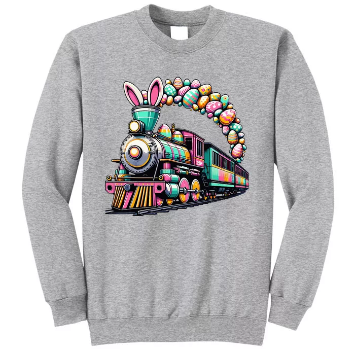 Railroad Bunny Train Easter Egg Easter Tall Sweatshirt