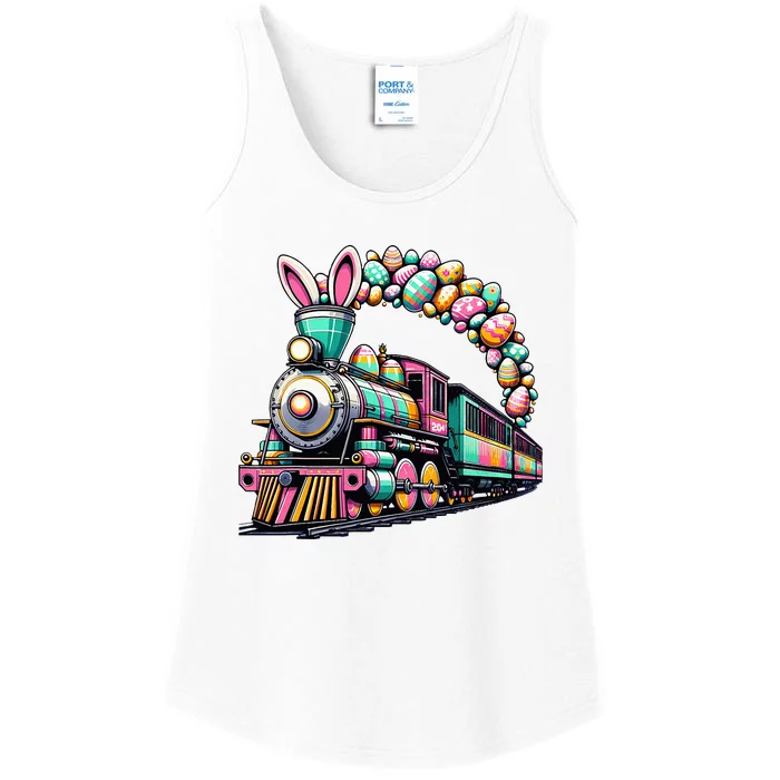 Railroad Bunny Train Easter Egg Easter Ladies Essential Tank