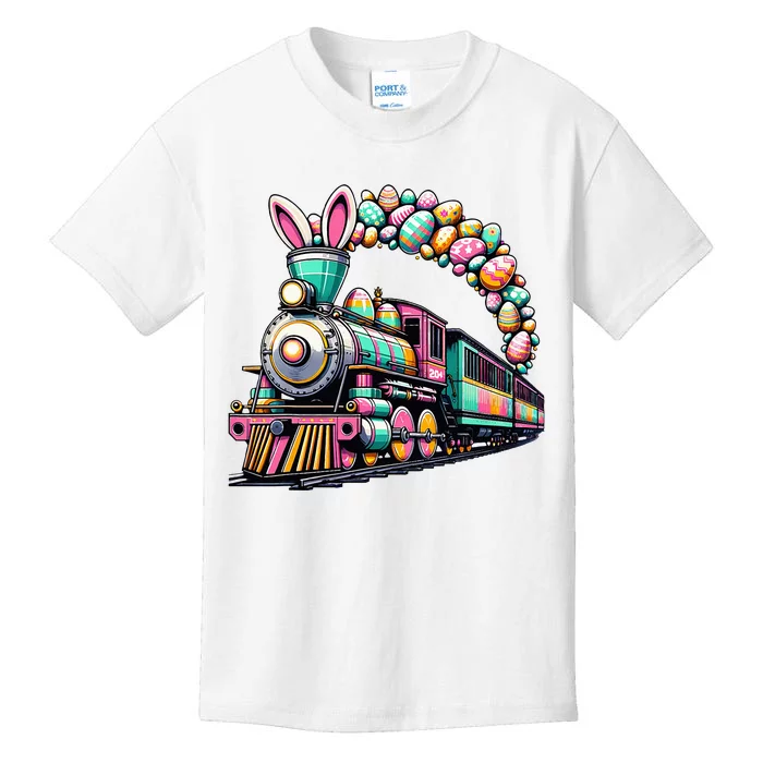 Railroad Bunny Train Easter Egg Easter Kids T-Shirt