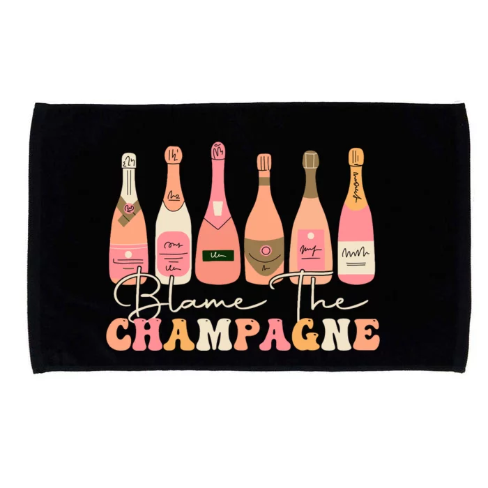 Retro Blame The Champagne Happy New Year 2024 Party Friends Microfiber Hand Towel