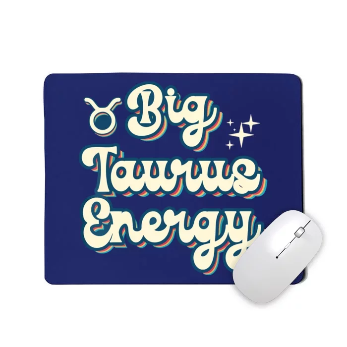 Retro Big Taurus Energy Zodiac Sign Astrology Birthday Mousepad