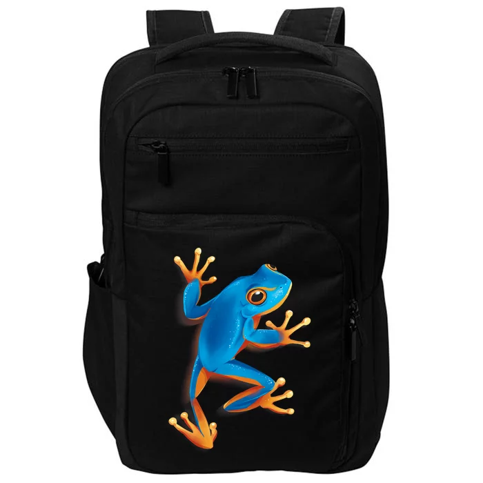 Realistic Blue Tree Frog Impact Tech Backpack