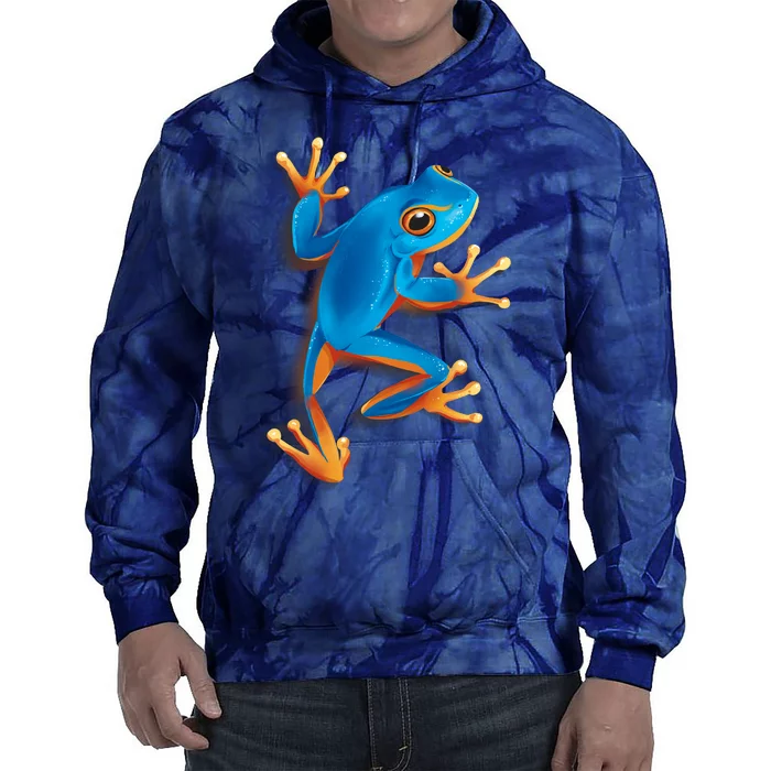 Realistic Blue Tree Frog Tie Dye Hoodie