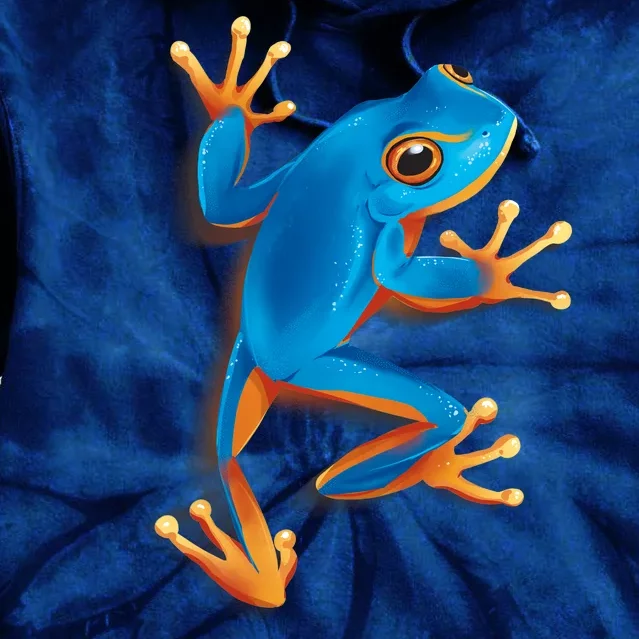 Realistic Blue Tree Frog Tie Dye Hoodie