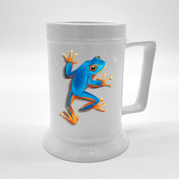 Realistic Blue Tree Frog Front & Back Beer Stein