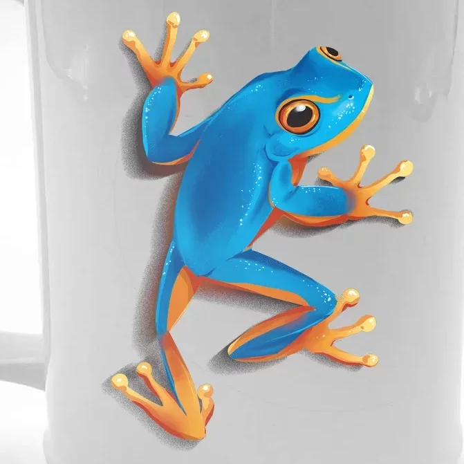 Realistic Blue Tree Frog Front & Back Beer Stein