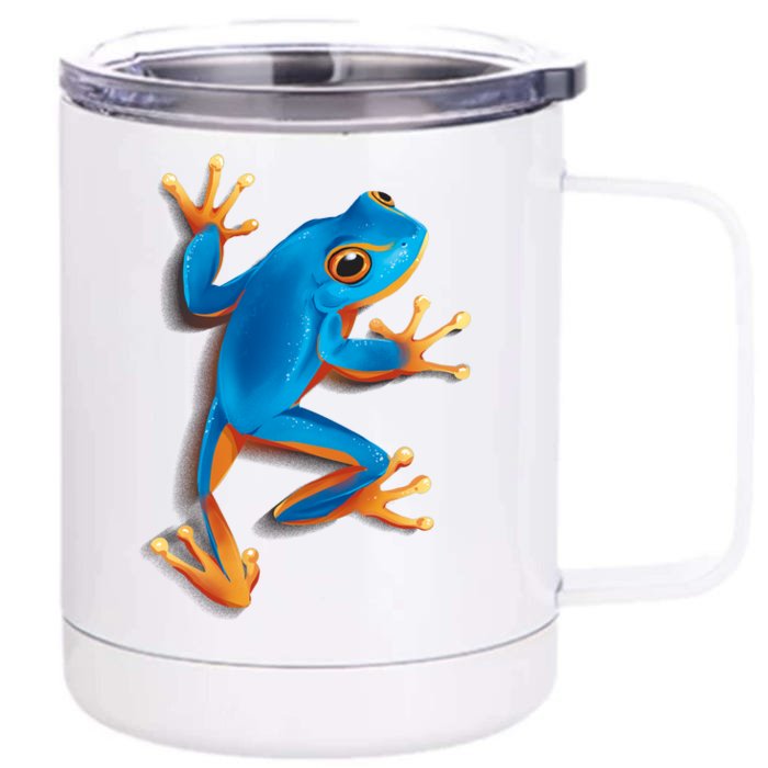 Realistic Blue Tree Frog Front & Back 12oz Stainless Steel Tumbler Cup