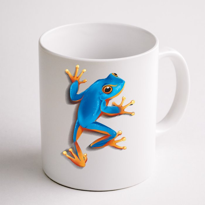 Realistic Blue Tree Frog Front & Back Coffee Mug