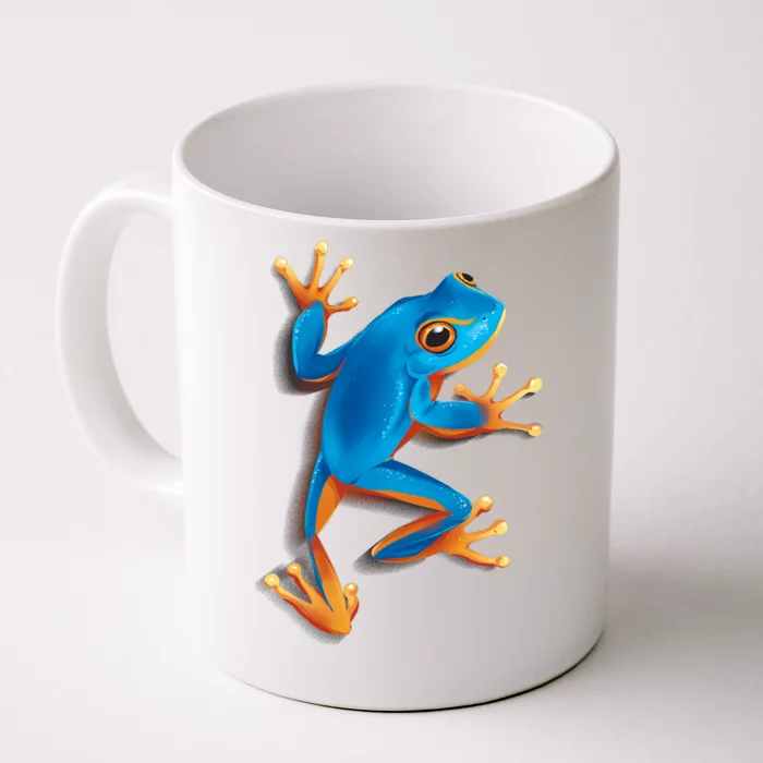 Realistic Blue Tree Frog Front & Back Coffee Mug