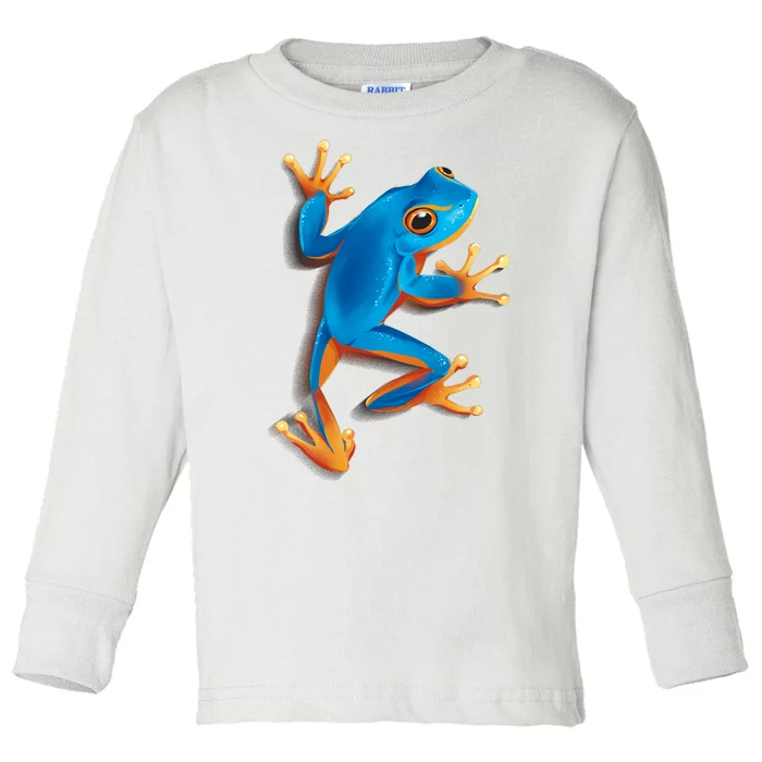 Realistic Blue Tree Frog Toddler Long Sleeve Shirt