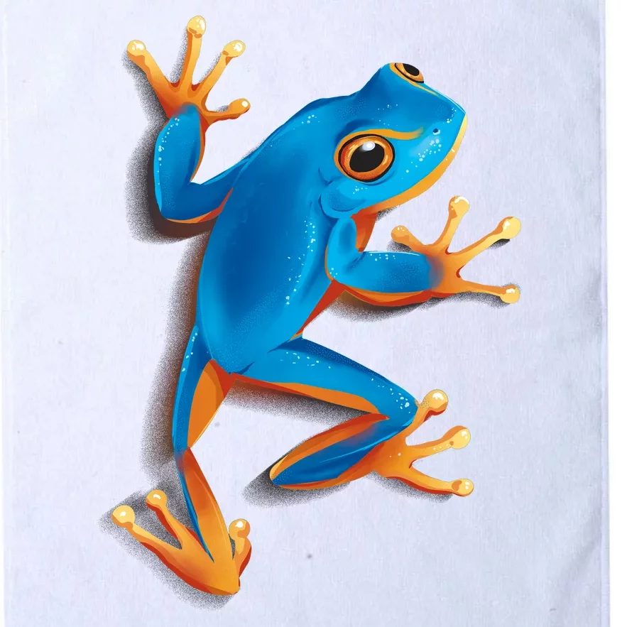 Realistic Blue Tree Frog Platinum Collection Golf Towel