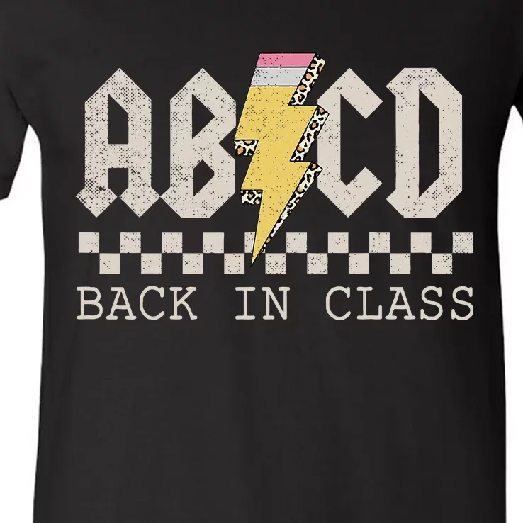 Rock Back To School ABCD Back In Class Teachers V-Neck T-Shirt