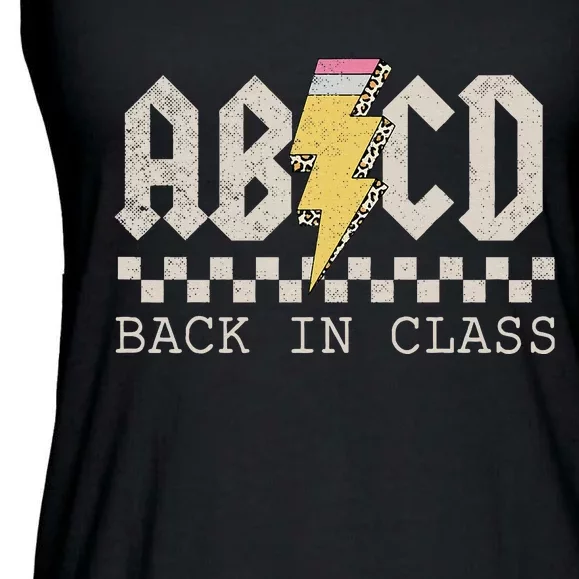 Rock Back To School ABCD Back In Class Teachers Ladies Essential Flowy Tank