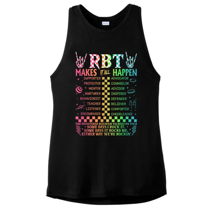 Registered Behavior Technician Rbt Makes It All Happen Ladies Tri-Blend Wicking Tank