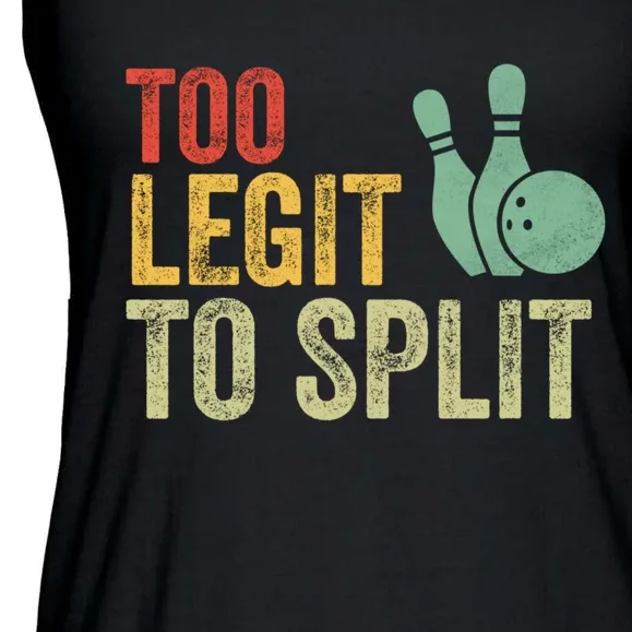 Retro Bowling Too Legit To Split Funny Bowling Lover Ladies Essential Flowy Tank