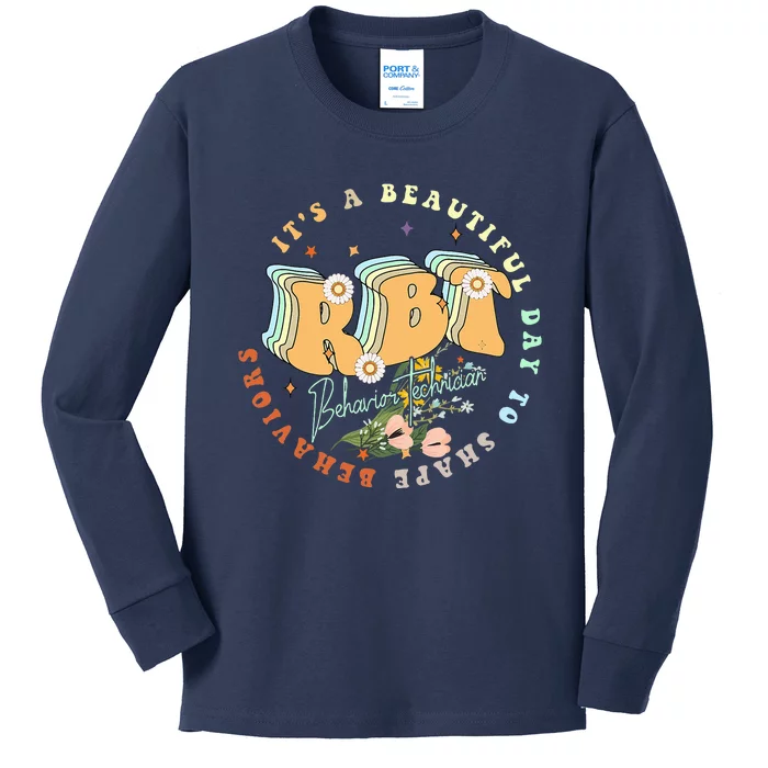 Registered Behavior Technician Rbt Behavior Therapist Aba Kids Long Sleeve Shirt