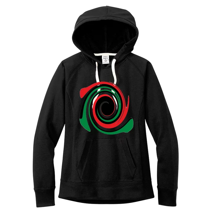 Red Blood That Unites Black African Nation Green Vibrant Gift Women's Fleece Hoodie