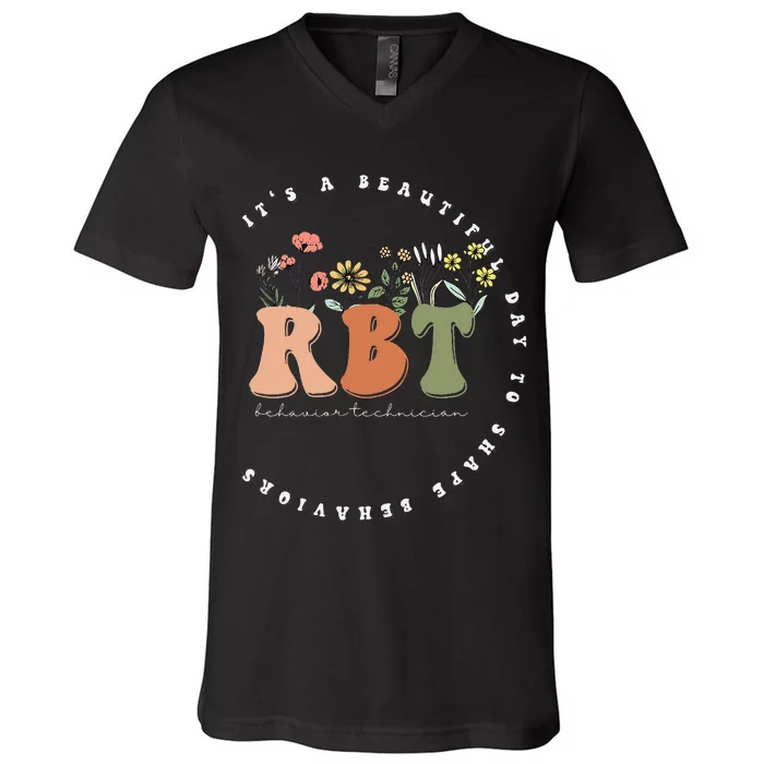 Registered Behavior Technician RBT Behavior Therapist ABA V-Neck T-Shirt