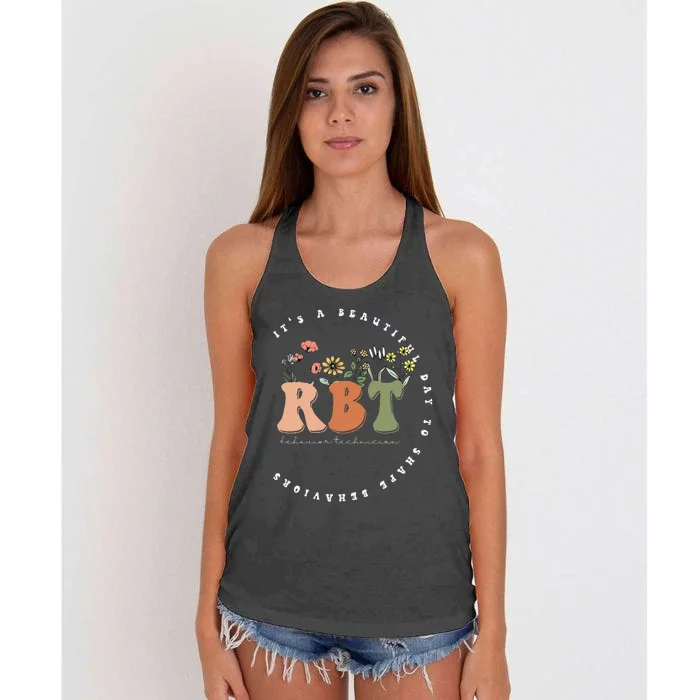 Registered Behavior Technician RBT Behavior Therapist ABA Women's Knotted Racerback Tank