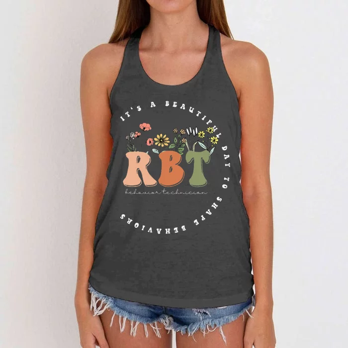 Registered Behavior Technician RBT Behavior Therapist ABA Women's Knotted Racerback Tank