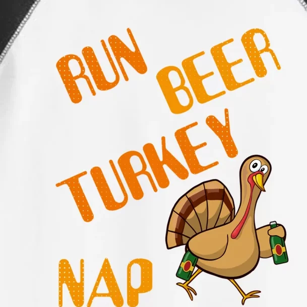 Run Beer Turkey Nap Turkey Trot Humor Thanksgiving Funny Gift Toddler Fine Jersey T-Shirt