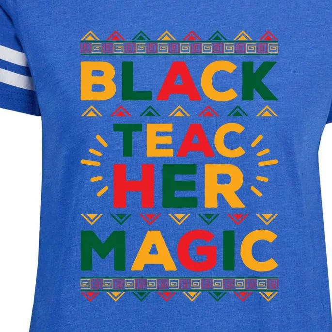 Retro Black Teacher Magic Black History Month Gift Enza Ladies Jersey Football T-Shirt