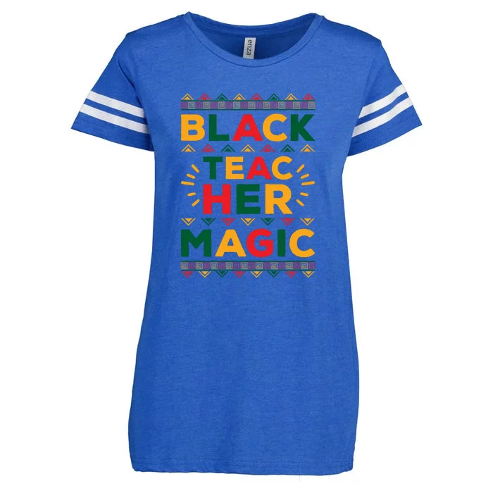 Retro Black Teacher Magic Black History Month Gift Enza Ladies Jersey Football T-Shirt