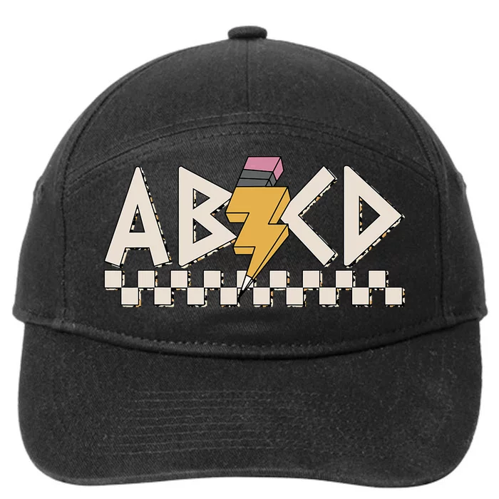 Rock Back To School ABCD Back In Class Teachers Boy Girl 7-Panel Snapback Hat