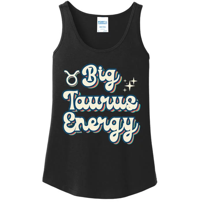 Retro Big Taurus Energy Zodiac Sign Astrology Birthday Ladies Essential Tank