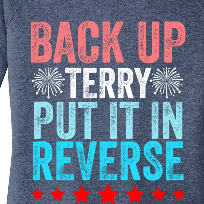 Retro Back Up Terry Put It In Reverse 4th Of July Fireworks Women's Perfect Tri Tunic Long Sleeve Shirt