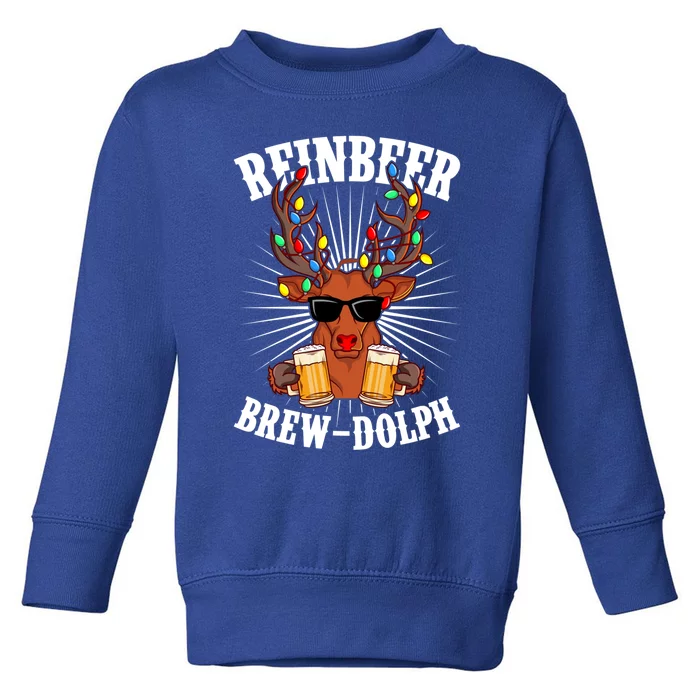 Reinbeer Brewdolph Ugly Christmas Sweater Christmas Beer Funny Gift Toddler Sweatshirt