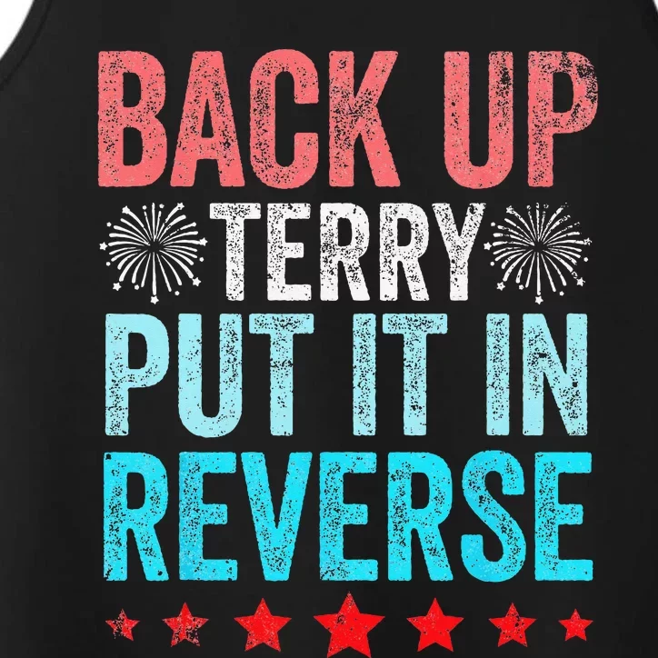 Retro Back Up Terry Put It In Reverse 4th Of July Fireworks Performance Tank