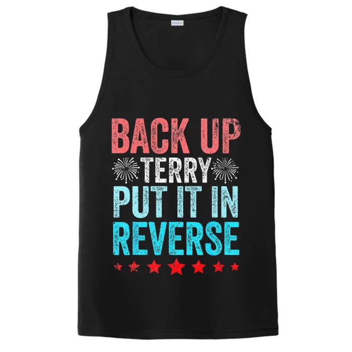 Retro Back Up Terry Put It In Reverse 4th Of July Fireworks Performance Tank