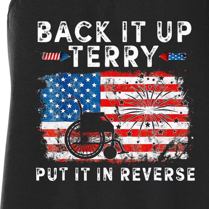 Retro Back Up Terry Put It In Reverse 4th Of July Fireworks Women's Racerback Tank