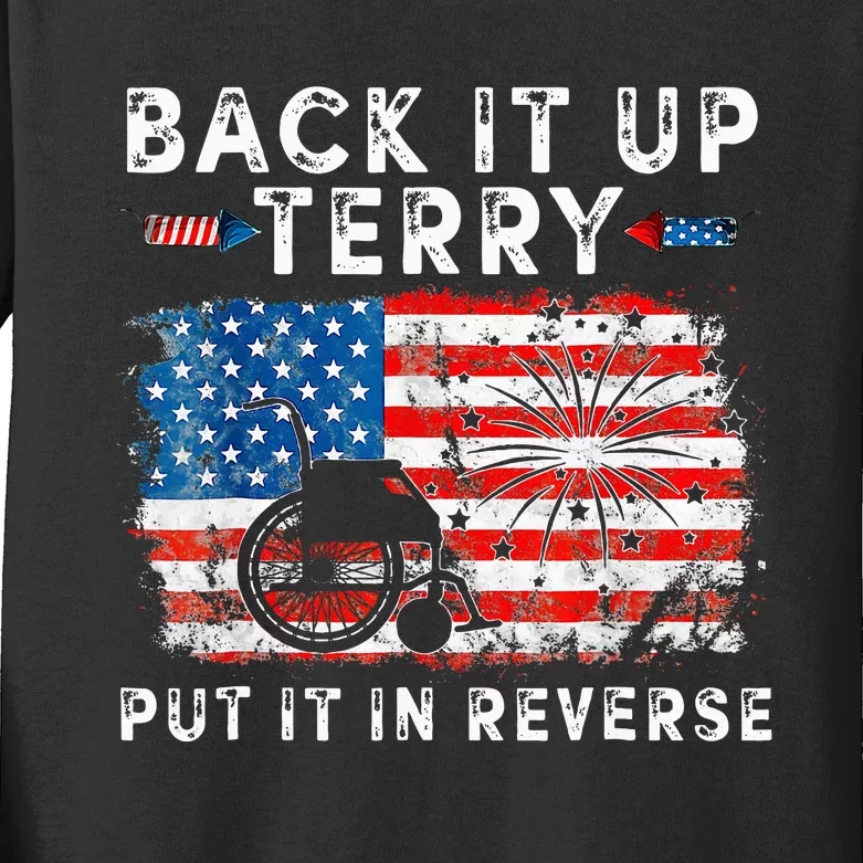 Retro Back Up Terry Put It In Reverse 4th Of July Fireworks Kids Long Sleeve Shirt