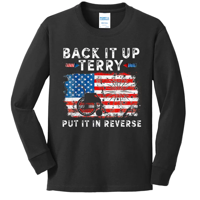 Retro Back Up Terry Put It In Reverse 4th Of July Fireworks Kids Long Sleeve Shirt