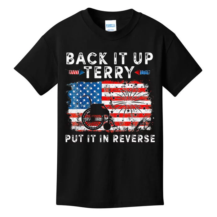 Retro Back Up Terry Put It In Reverse 4th Of July Fireworks Kids T-Shirt