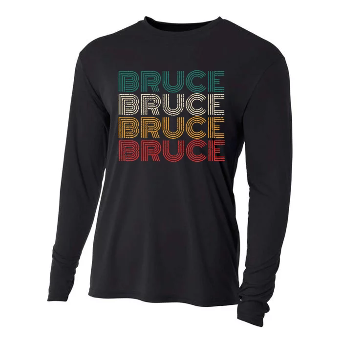 Retro Bruce Vintage Distressed Style Cooling Performance Long Sleeve Crew